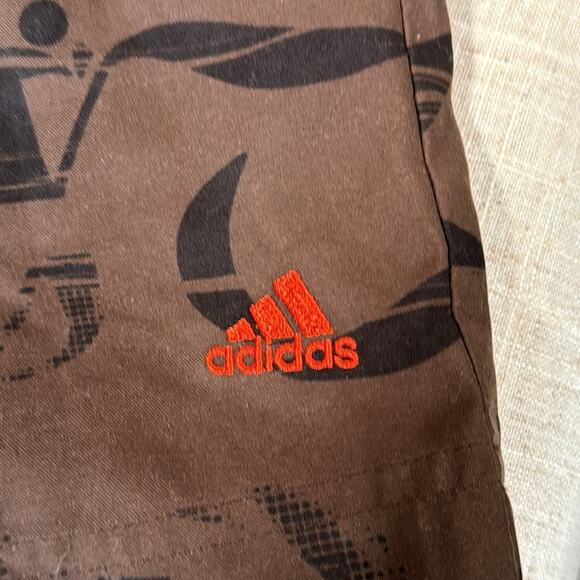 Adidas Swim Cover or Athletic Sport Skirt in Brown with Orange Accents - Picture 6 of 14